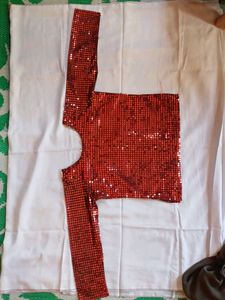 Sparkling Red Sequin Blouse