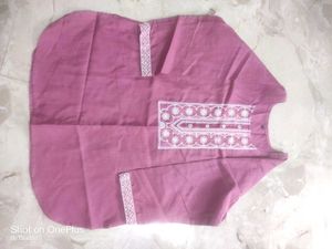 Elegant Embroidered Pink Kurta