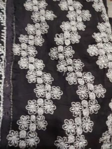 Elegant Black Kurta with White Embroidery