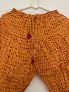 Orange Printed Ethnic Pants
