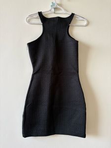 Black Textured Mini Dress