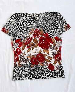 Floral &amp; Leopard Print Top