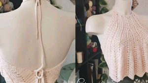 Green Crochet Halter Top