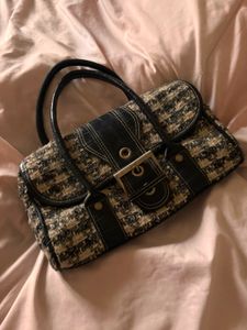 Coach Soho Inspired Tweed&amp;Croc Handbag y2k