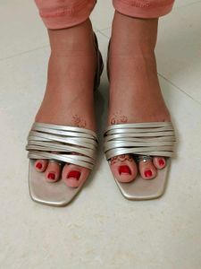 'W' Rose Gold Square Toe Wedges