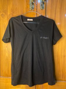 Be Happy Black T-Shirt