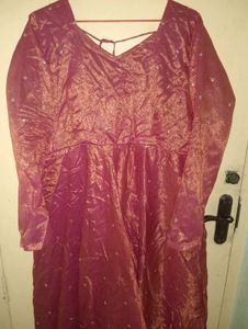 Pink long length Anarkali kurti