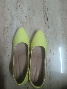Neon Yellow Ballet Flats