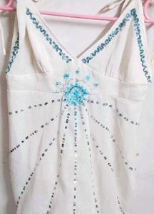 Sparkly White Camisole summer Top