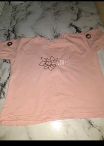 Combo Of Puffed Sleeve Top And Crop Tee