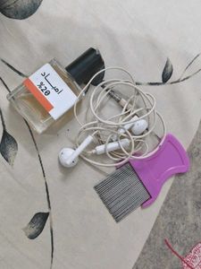 Perfume Bottle with Earphones & Dandruff Comb