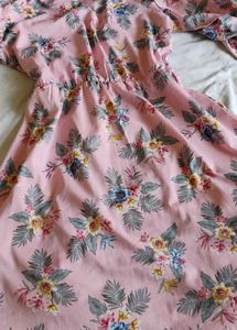 Pink Floral Button-Down Dress