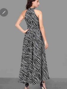 Stylish Zebra Print Maxi Dress
