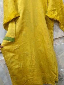 Yellow Embroidered Kurti