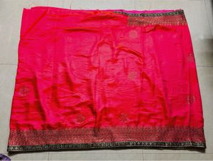 Vibrant Pink Embroidered Saree