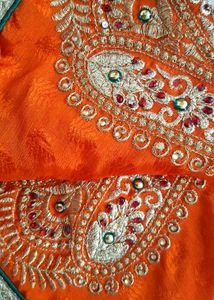 New stunning orange and beige saree🍋‍🟩