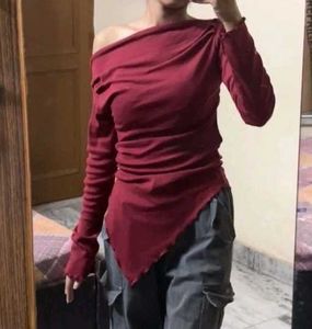Trendy Black Off-Shoulder Asymmetrical Top