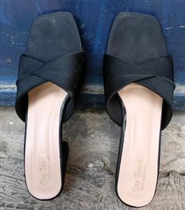Black 'One Touch' Heeled Sandals - Size 7