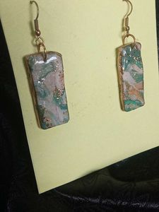 Handmade Marble Rectangle Earrings