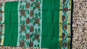 Green Cotton Saree new