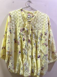Floral Print Yellow Top