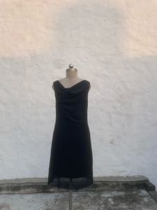 Elegant Black Cowl Neck Dress