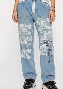 Unique Graphic Print Denim Jeans