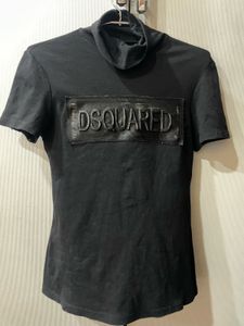 DSQUARED Black Mock Neck T-Shirt