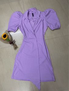 Lilac Puff Sleeve Blazer Dress