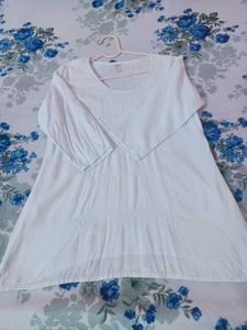 Chikankari-Style Cotton Kurti