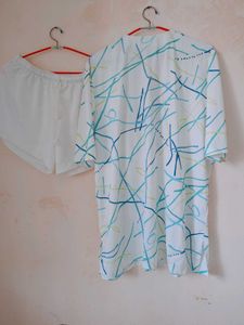 White Patterned Two-Piece Set