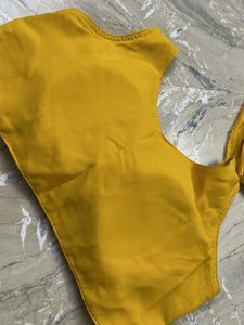 Stunning Yellow Embroidered Drape Skirt Choli Set