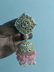 Pink Pearl Maangtika &amp; Earrings Set😍