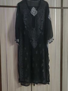 Elegant Black Chikankari Kurta