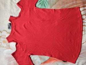 Chic Cold Shoulder Orange Top