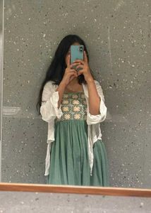 Crochet green midi dress