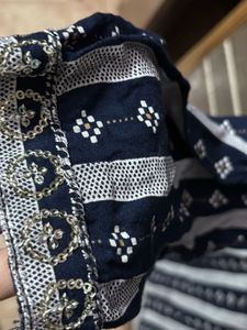 Elegant Striped Kurti with Embellishments