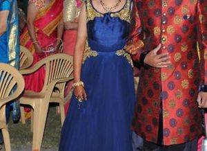 Elegant Navy Blue Gown..