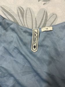 Light Blue Eyelet Ruffle Tank Top