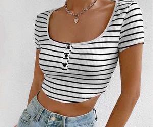 Black And White Crop Top