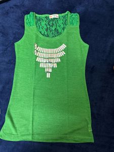 Green Lace Tank Top