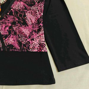 🆕 Stylish Black &amp; Pink Embellished Crop Top