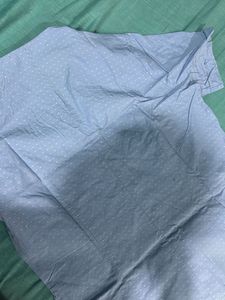 Light Blue Polka Dot Button-Up Shirt