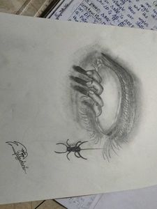 Surreal Eye and Spider Sketch