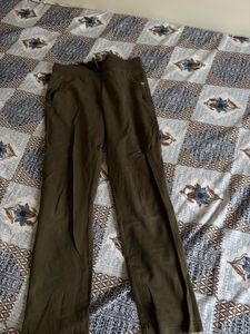 Olive Green Casual Trousers