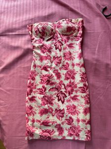 Floral Print Bustier Dress