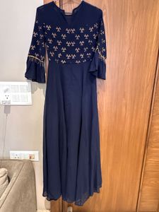 Elegant Navy Blue Ethnic Gown