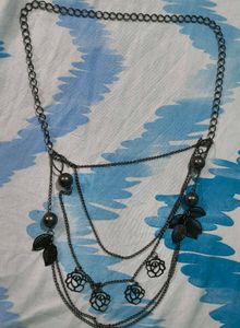 Layered Rose and Leaf Necklace