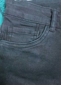 Black Frayed Denim Shorts
