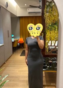 Sleek Grey Maxi Dress